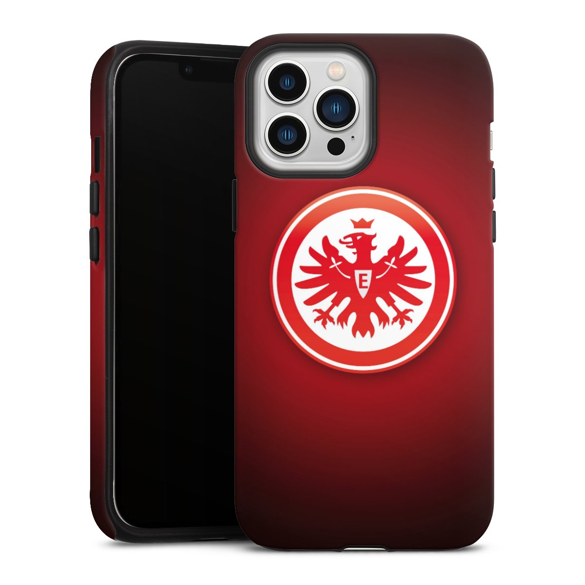 iPhone 13 Pro Max Handy Panzer Handyhülle robuste Outdoor Hülle Schutzhülle matt Eintracht Frankfurt Official Licensed Product Coat Of Arms Tough Case