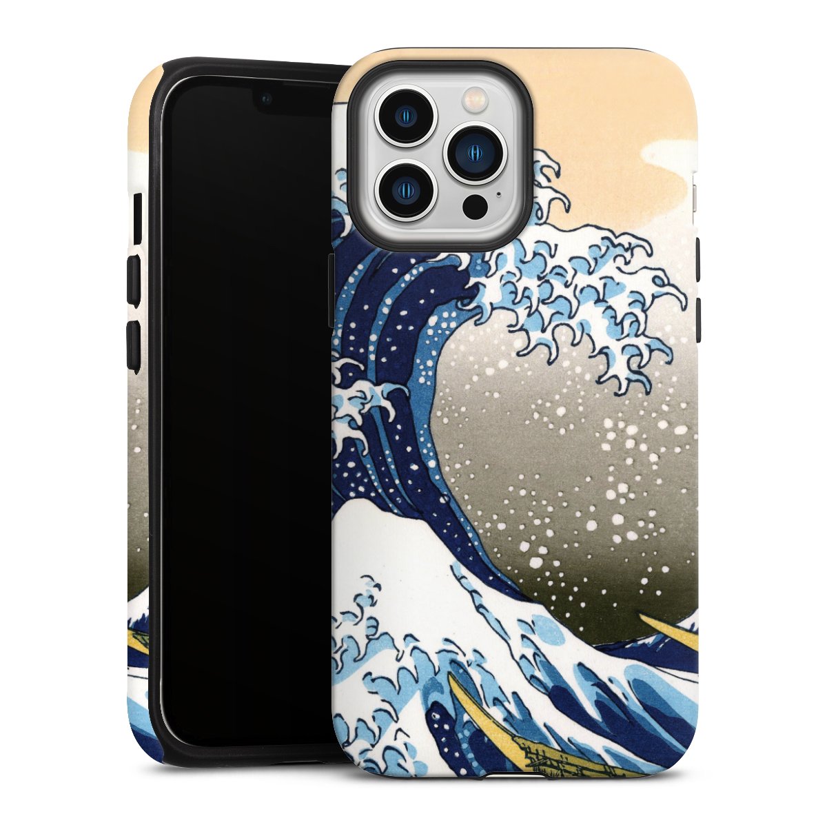 iPhone 13 Pro Max Handy Panzer Handyhülle robuste Outdoor Hülle Schutzhülle matt Kunst Katsushika Hokusai Die Große Welle Vor Kanagawa Tough Case