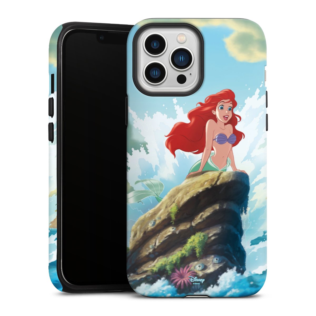 iPhone 13 Pro Max Handy Panzer Handyhülle robuste Outdoor Hülle Schutzhülle matt Mermaid Arielle Die Meerjungfrau Official Licensed Product Tough Case