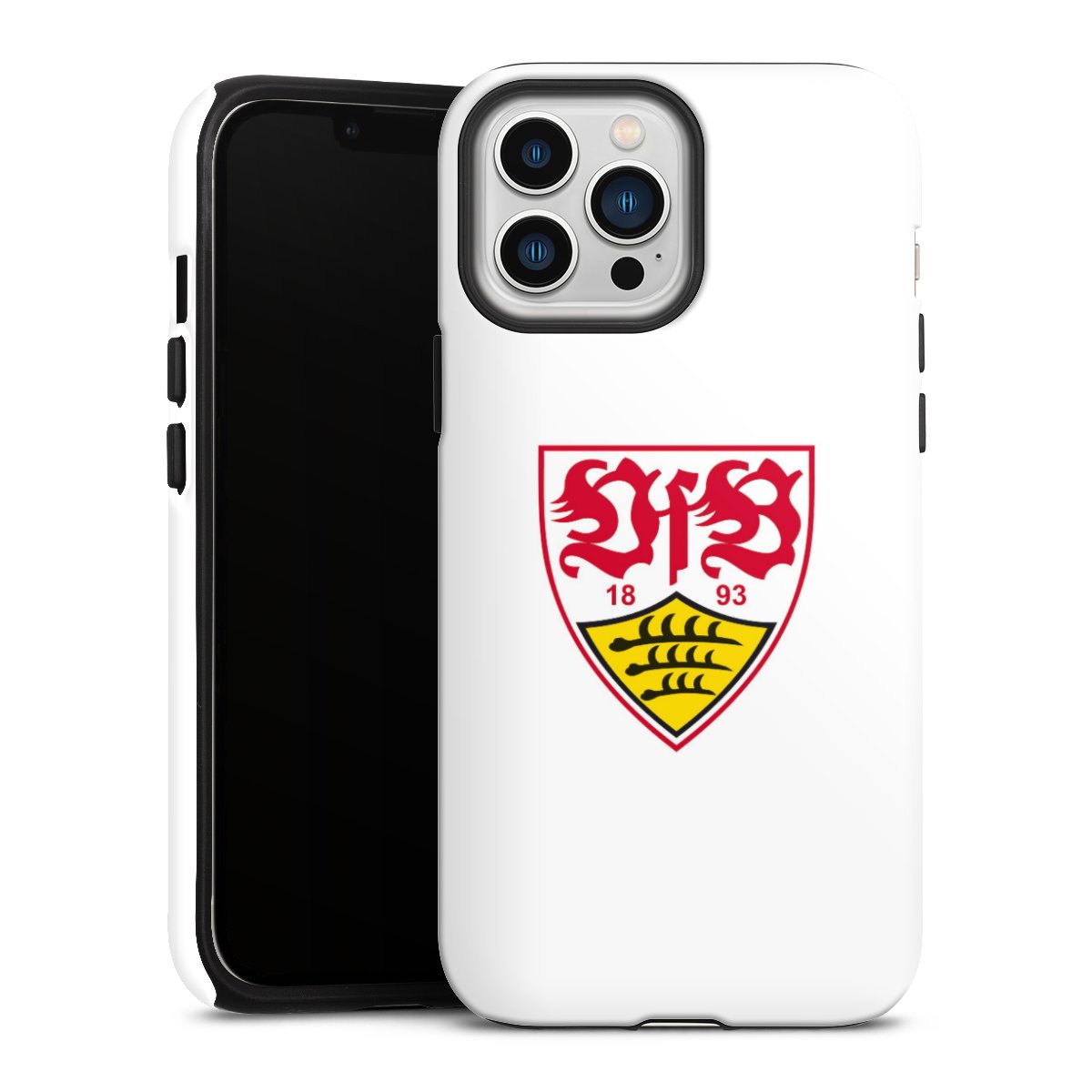 iPhone 13 Pro Max Handy Panzer Handyhülle robuste Outdoor Hülle Schutzhülle matt Logo Official Licensed Product Vfb Stuttgart Tough Case