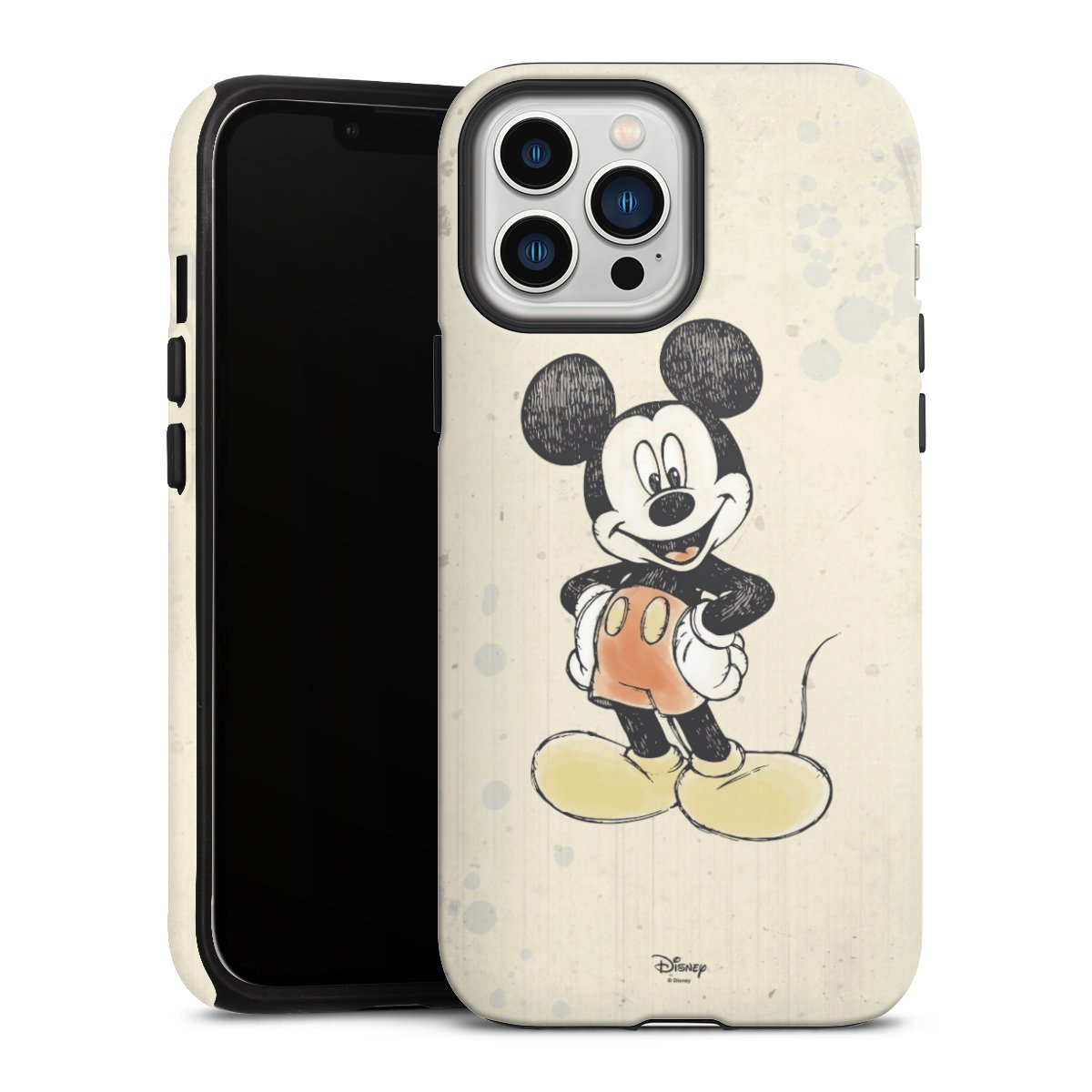 iPhone 13 Pro Max Handy Panzer Handyhülle robuste Outdoor Hülle Schutzhülle matt Water Colour Mickey & Minnie Mouse Official Licensed Product Tough Case