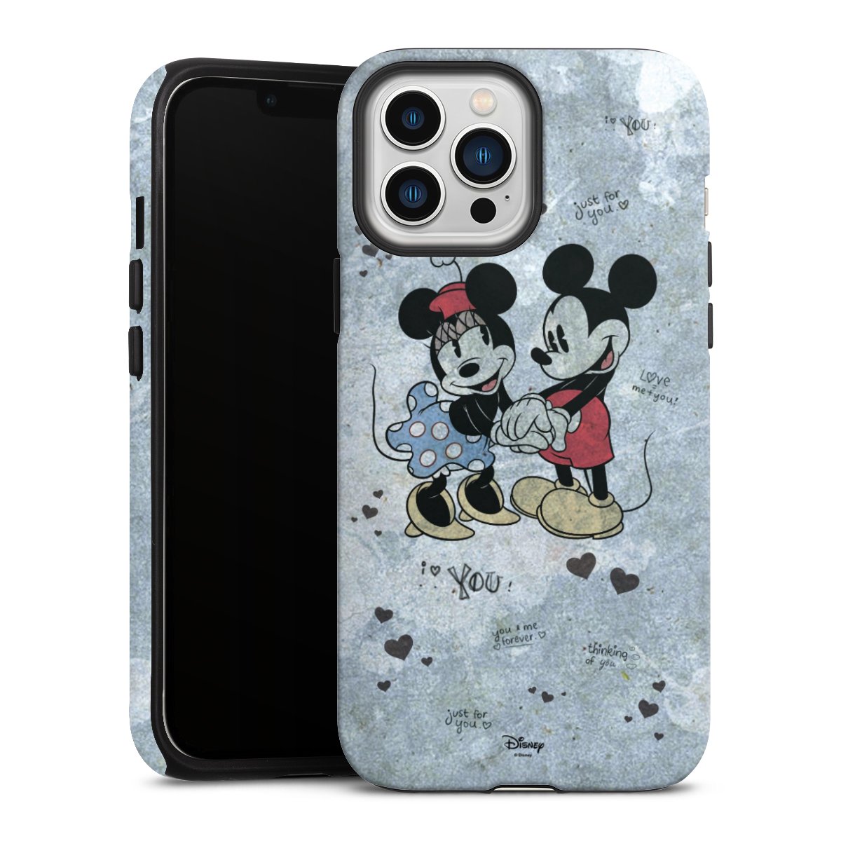 iPhone 13 Pro Max Handy Panzer Handyhülle robuste Outdoor Hülle Schutzhülle matt Mickey & Minnie Mouse Vintage Disney Tough Case