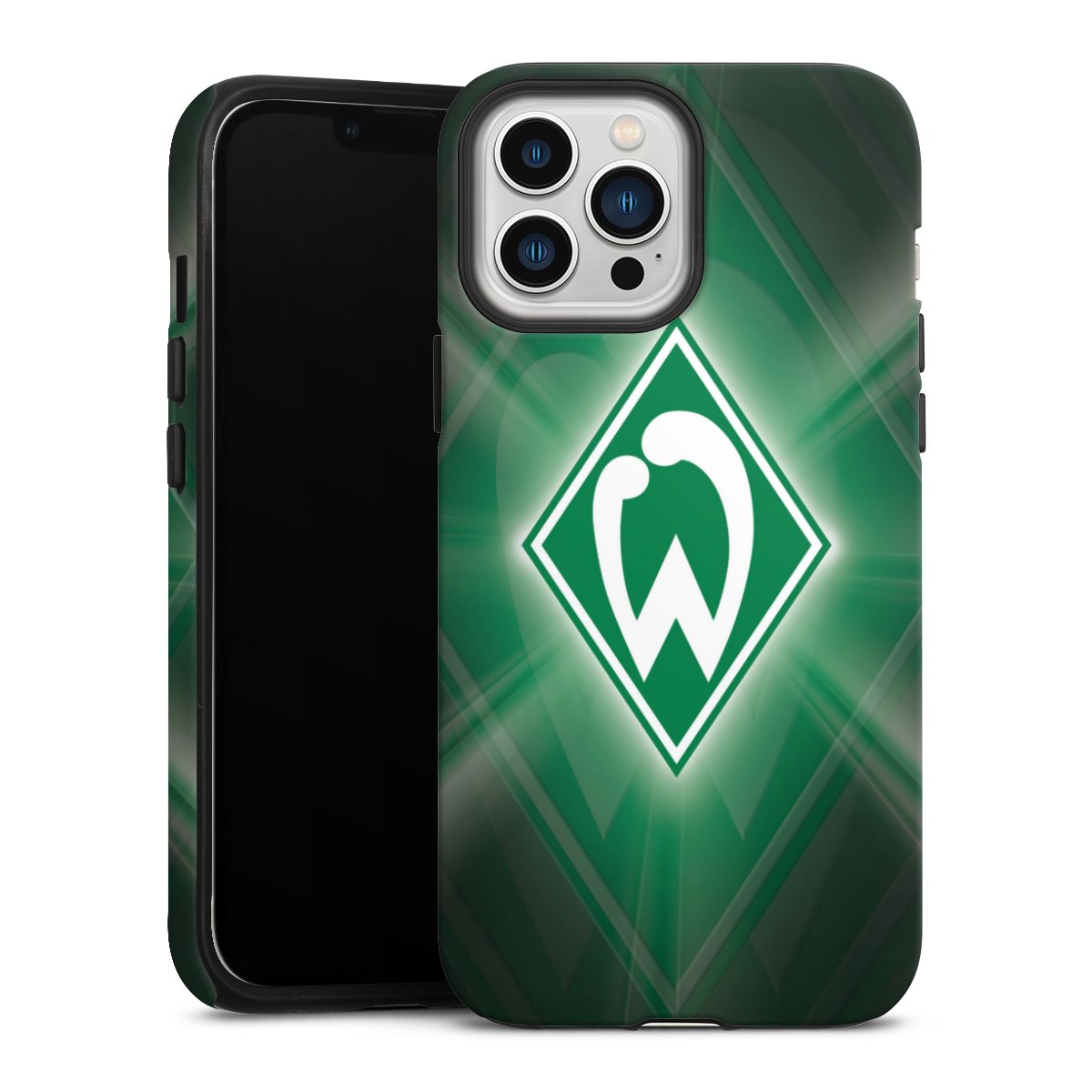 iPhone 13 Pro Max Handy Panzer Handyhülle robuste Outdoor Hülle Schutzhülle matt Sv Werder Bremen Official Licensed Product Coat Of Arms Tough Case