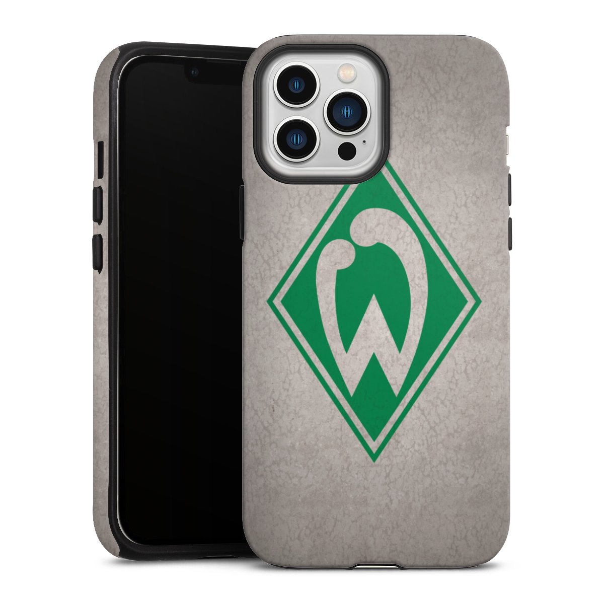 iPhone 13 Pro Max Handy Panzer Handyhülle robuste Outdoor Hülle Schutzhülle matt Sv Werder Bremen Concrete Official Licensed Product Tough Case