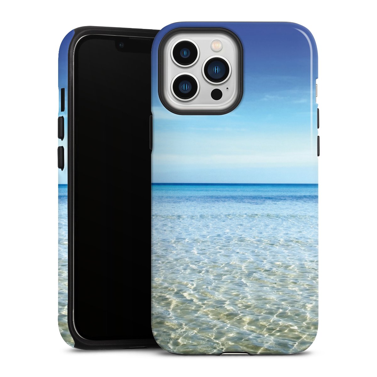 iPhone 13 Pro Max Handy Panzer Handyhülle robuste Outdoor Hülle Schutzhülle glänzend Urlaub Sky Ocean Tough Case