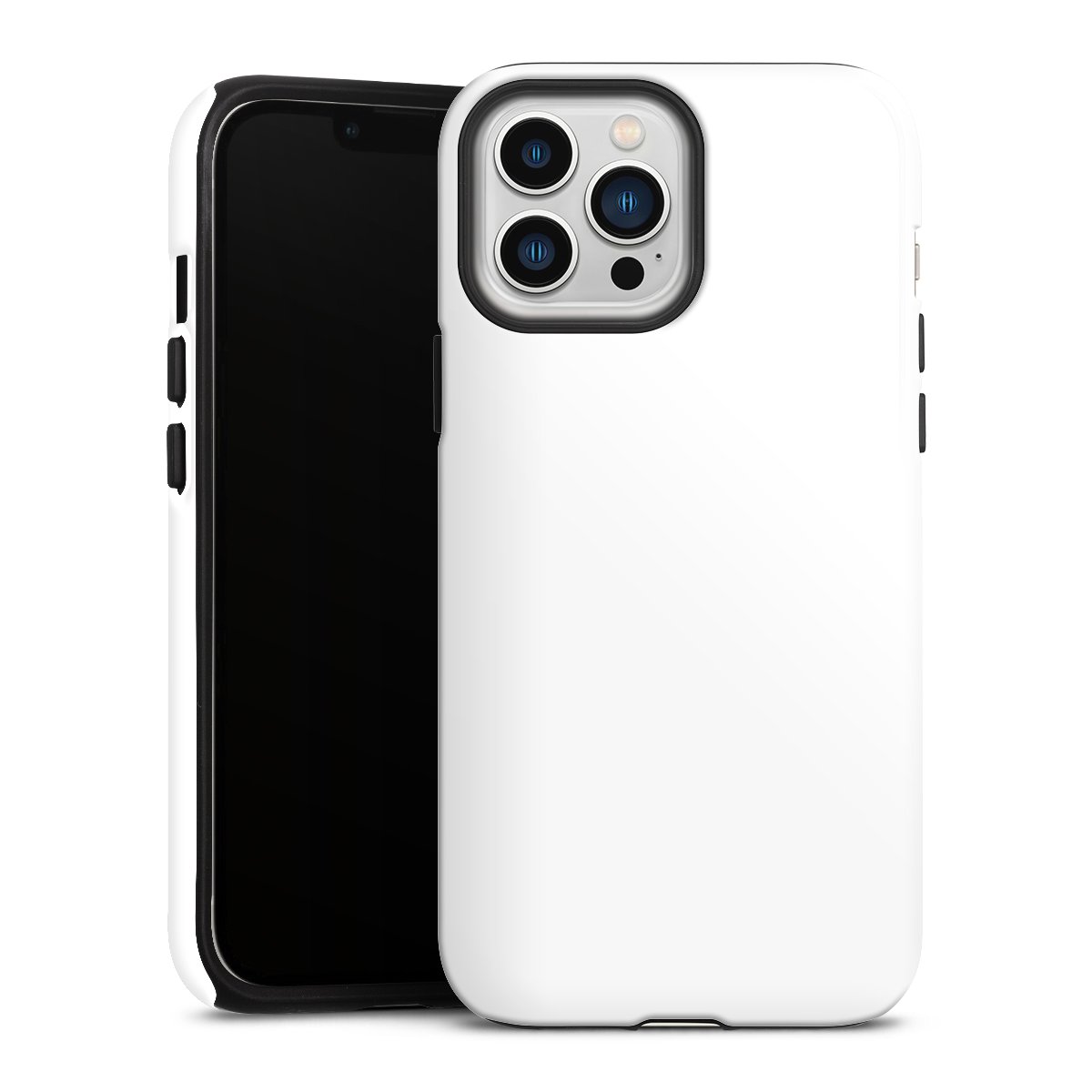 iPhone 13 Pro Max Handy Panzer Handyhülle robuste Outdoor Hülle Schutzhülle glänzend Unicoloured Colour White Tough Case