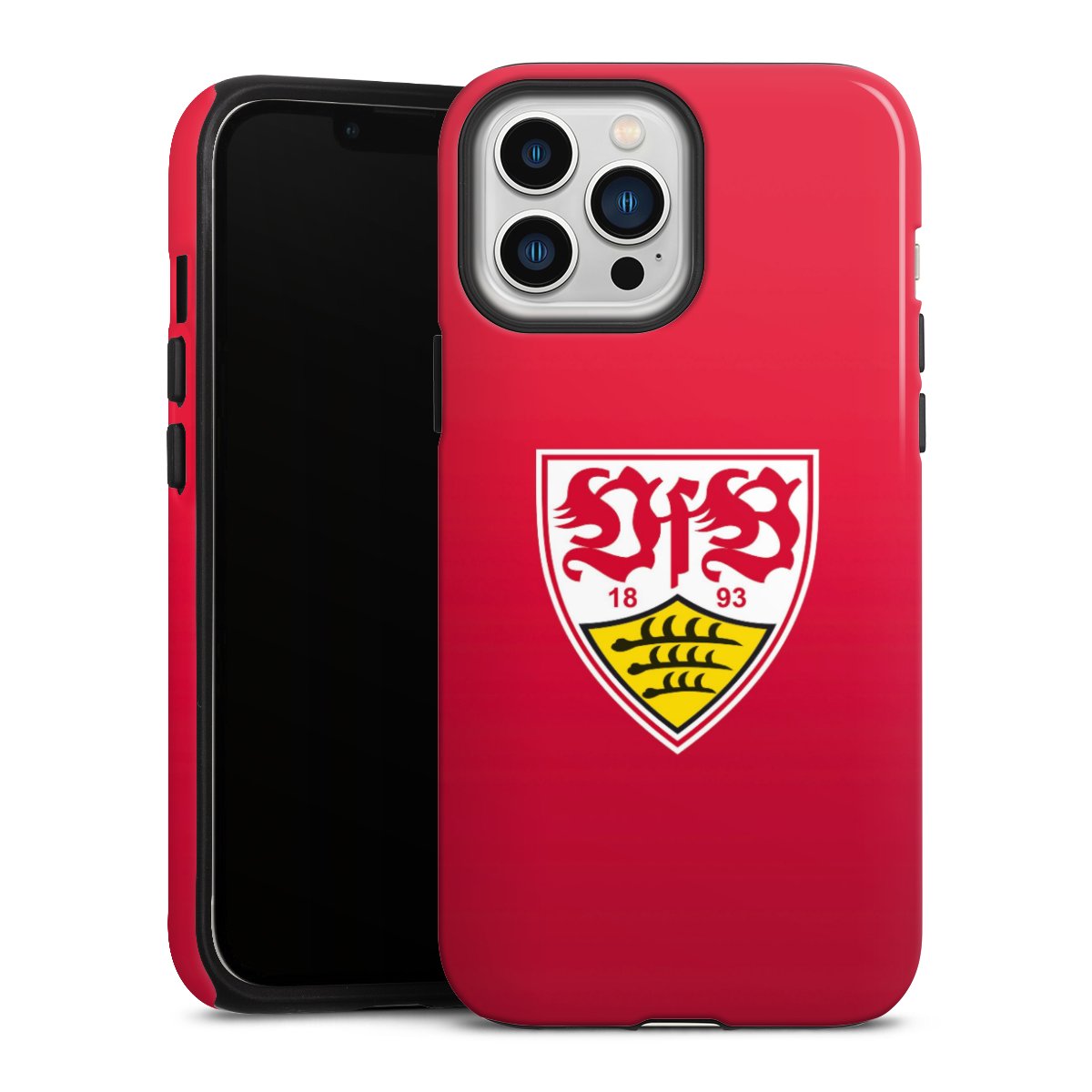 iPhone 13 Pro Max Handy Panzer Handyhülle robuste Outdoor Hülle Schutzhülle glänzend Official Licensed Product Vfb Stuttgart Tough Case