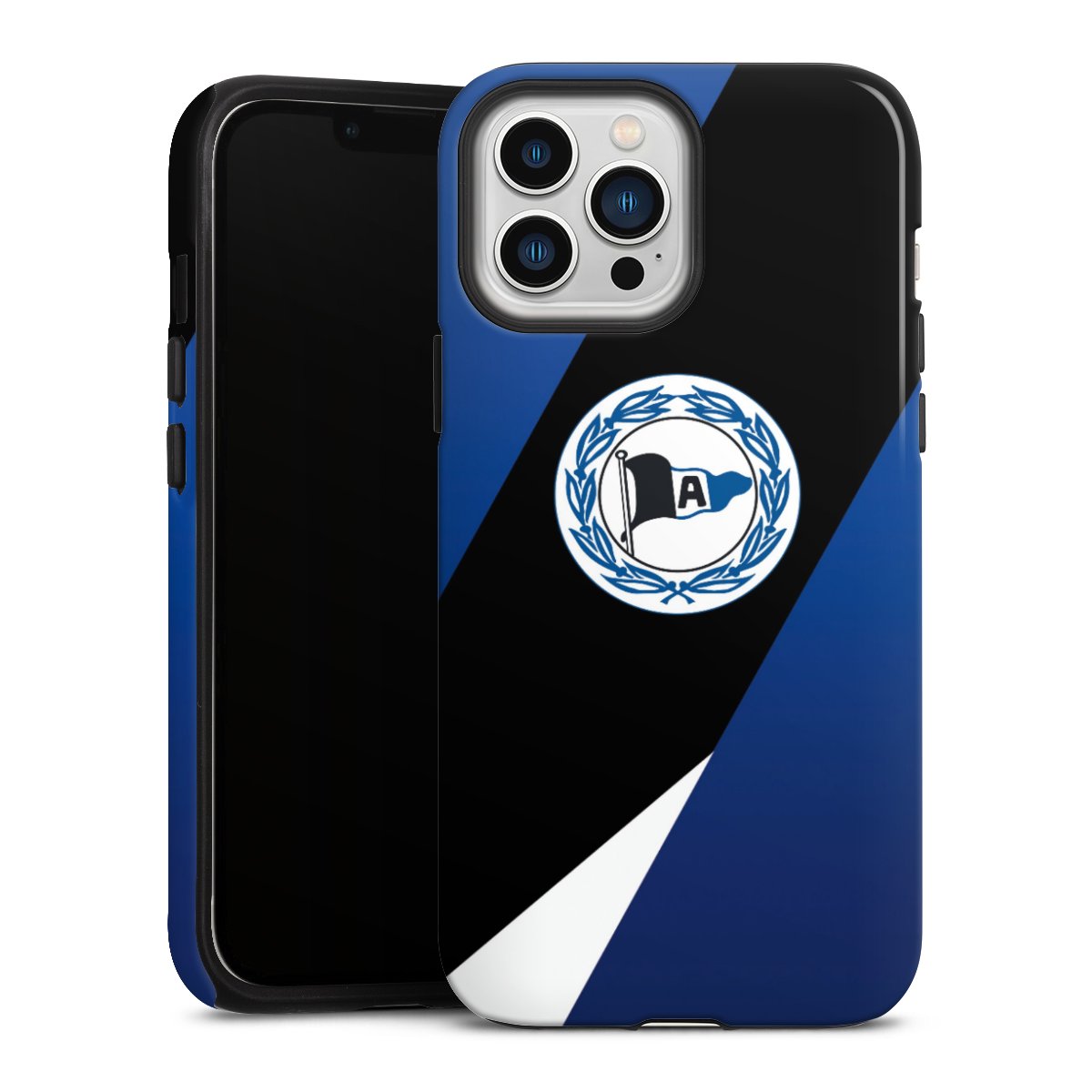 iPhone 13 Pro Max Handy Panzer Handyhülle robuste Outdoor Hülle Schutzhülle glänzend Official Licensed Product Arminia Bielefeld Dsc Tough Case