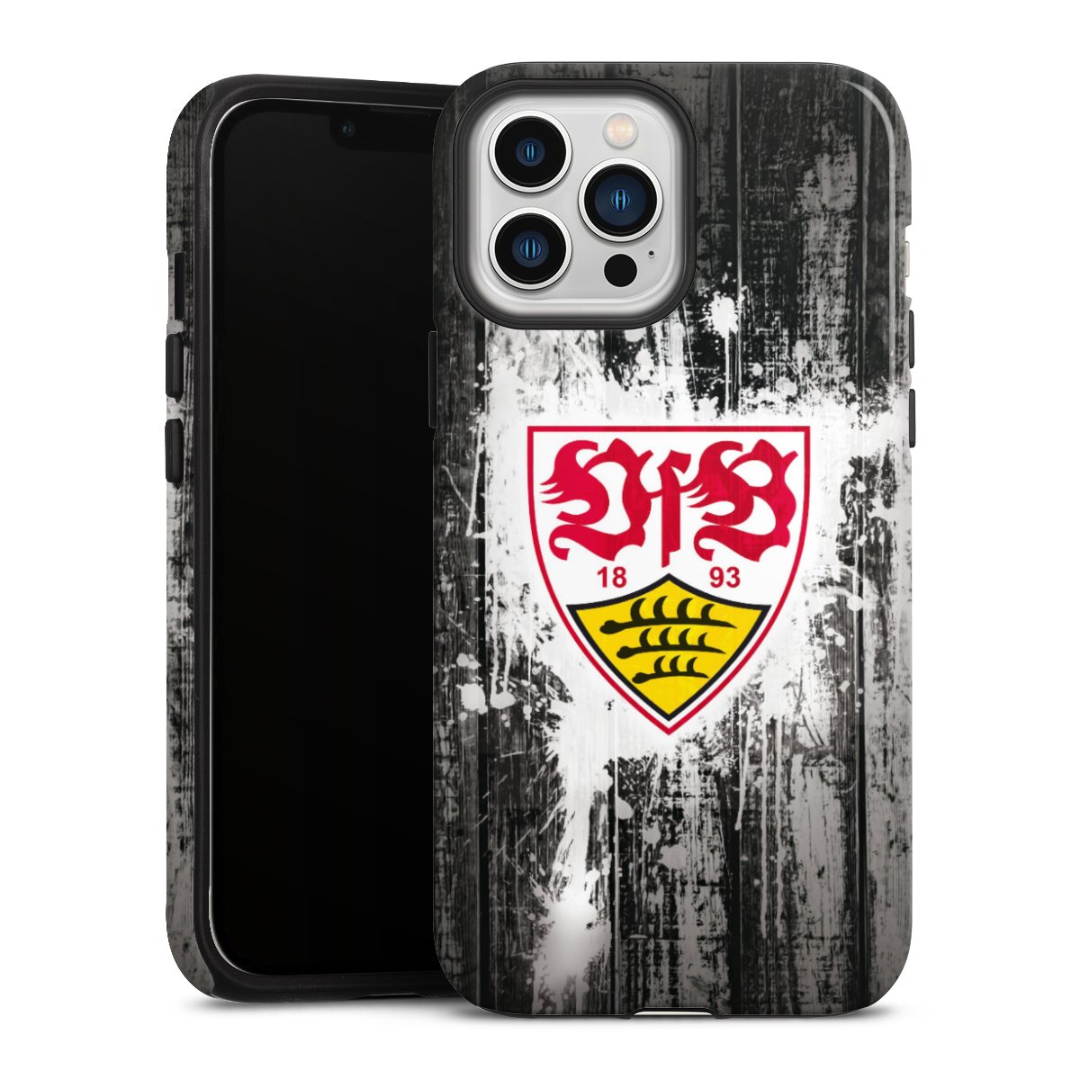 iPhone 13 Pro Max Handy Panzer Handyhülle robuste Outdoor Hülle Schutzhülle glänzend Vfb Stuttgart Official Licensed Product Tough Case