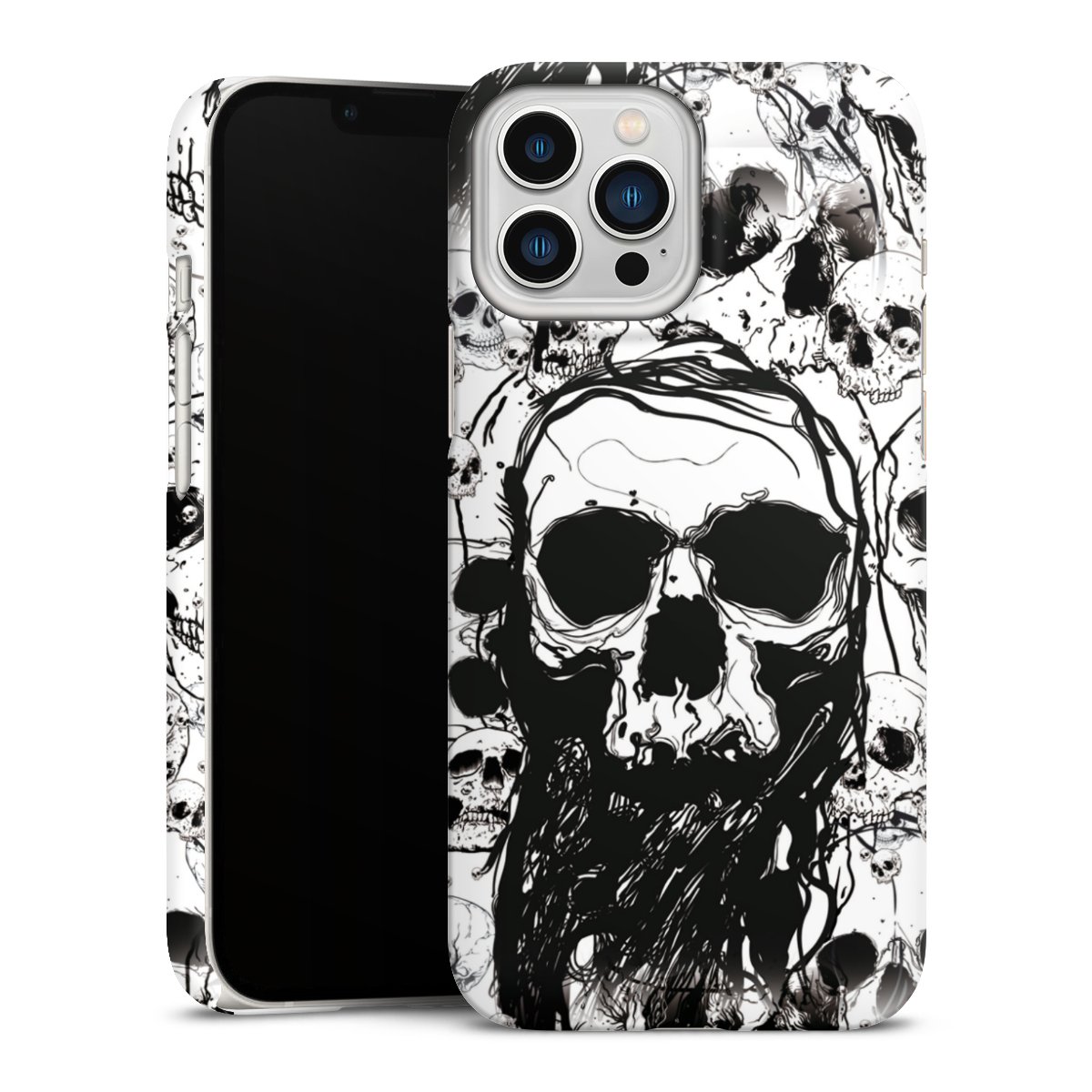 iPhone 13 Pro Max Handy Premium Case Smartphone Handyhülle Schutzhülle matt Totenkopf Halloween Premium Case