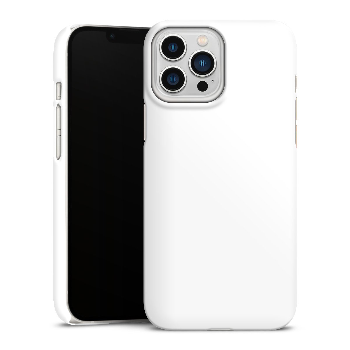 iPhone 13 Pro Max Handy Premium Case Smartphone Handyhülle Schutzhülle matt Unicoloured Colour White Premium Case