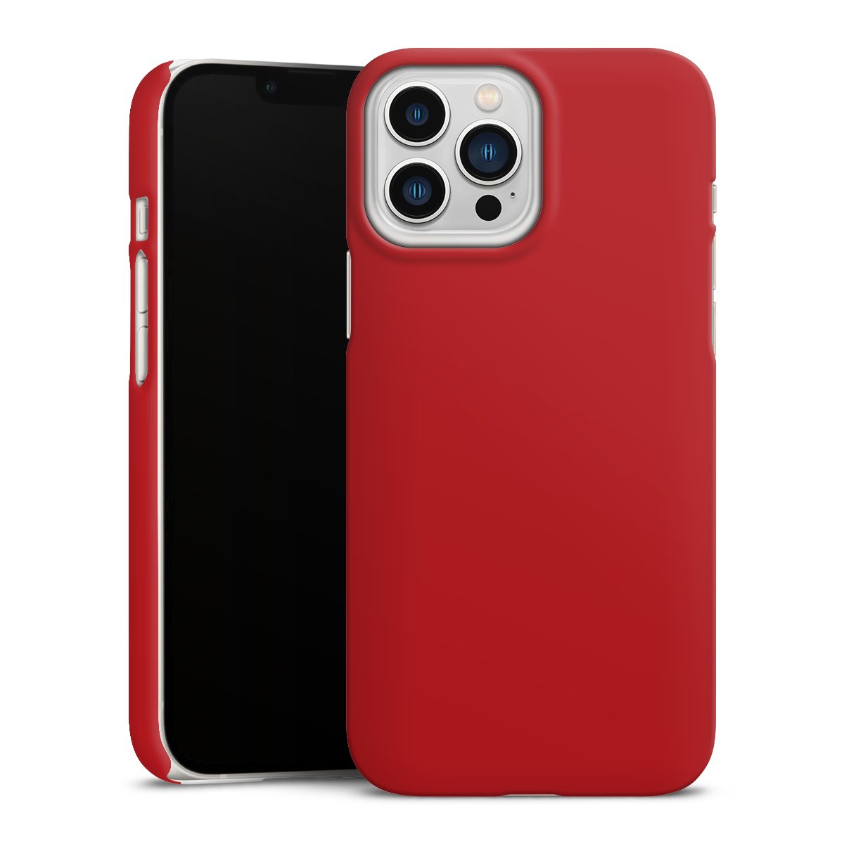 iPhone 13 Pro Max Handy Premium Case Smartphone Handyhülle Schutzhülle matt Colour Unicoloured Red Premium Case