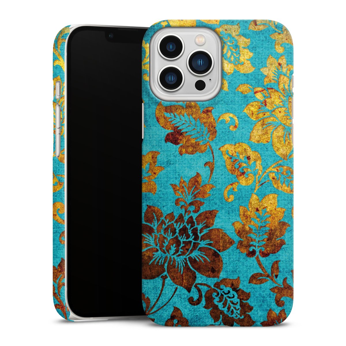 iPhone 13 Pro Max Handy Premium Case Smartphone Handyhülle Schutzhülle matt Ornament Vintage Flowers Premium Case