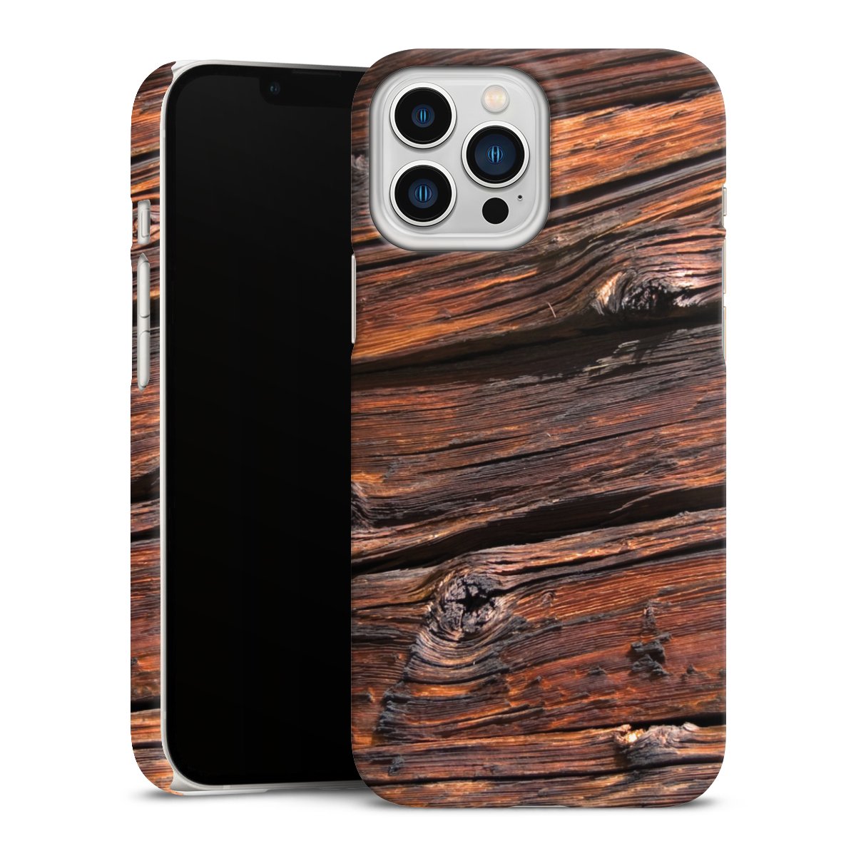 iPhone 13 Pro Max Handy Premium Case Smartphone Handyhülle Schutzhülle matt Beams Wooden Look Wood Premium Case