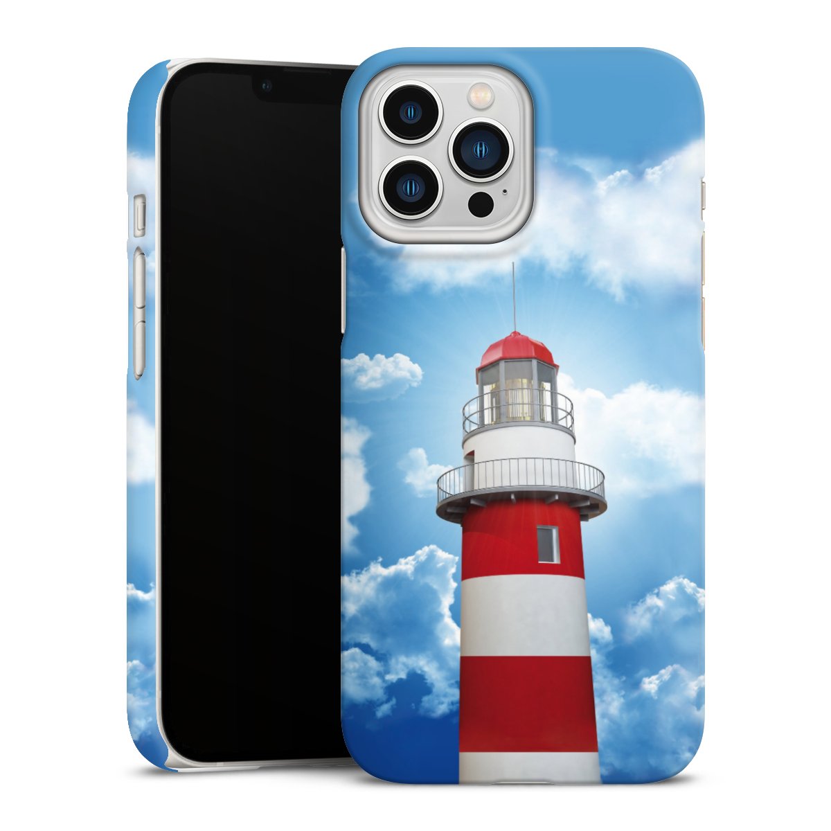 iPhone 13 Pro Max Handy Premium Case Smartphone Handyhülle Schutzhülle matt Lighthouse Sky Cloud Premium Case