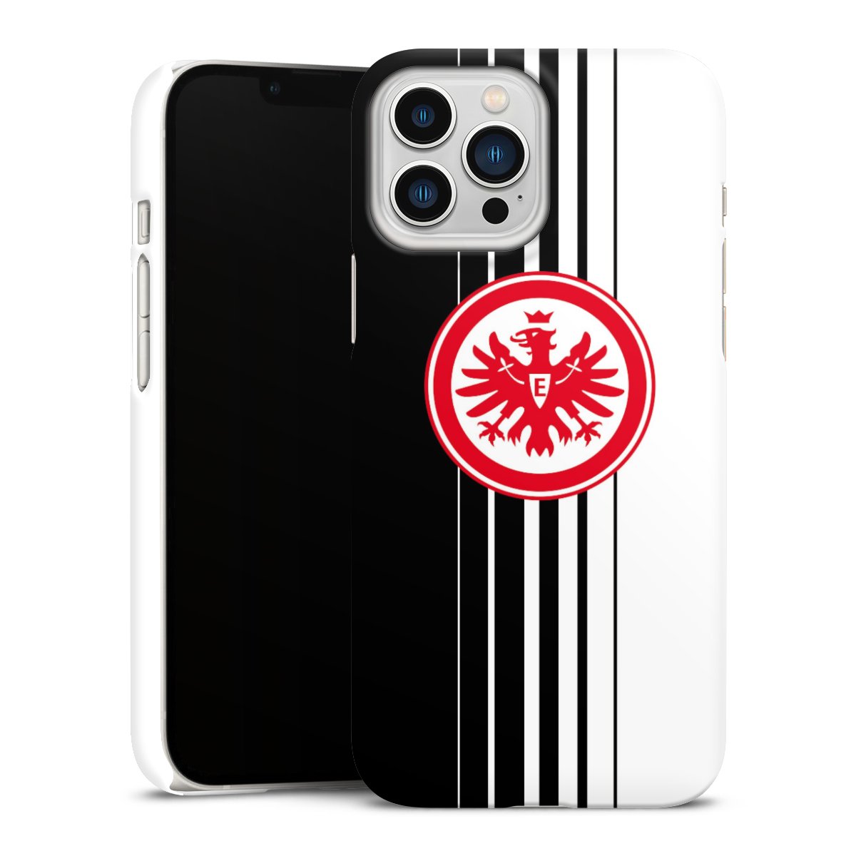 iPhone 13 Pro Max Handy Premium Case Smartphone Handyhülle Schutzhülle matt Stripes Eintracht Frankfurt Official Licensed Product Premium Case