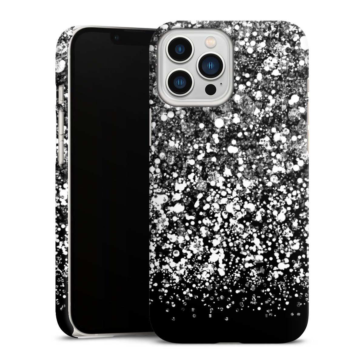 iPhone 13 Pro Max Handy Premium Case Smartphone Handyhülle Schutzhülle matt Glitzer Snowflake Muster Premium Case