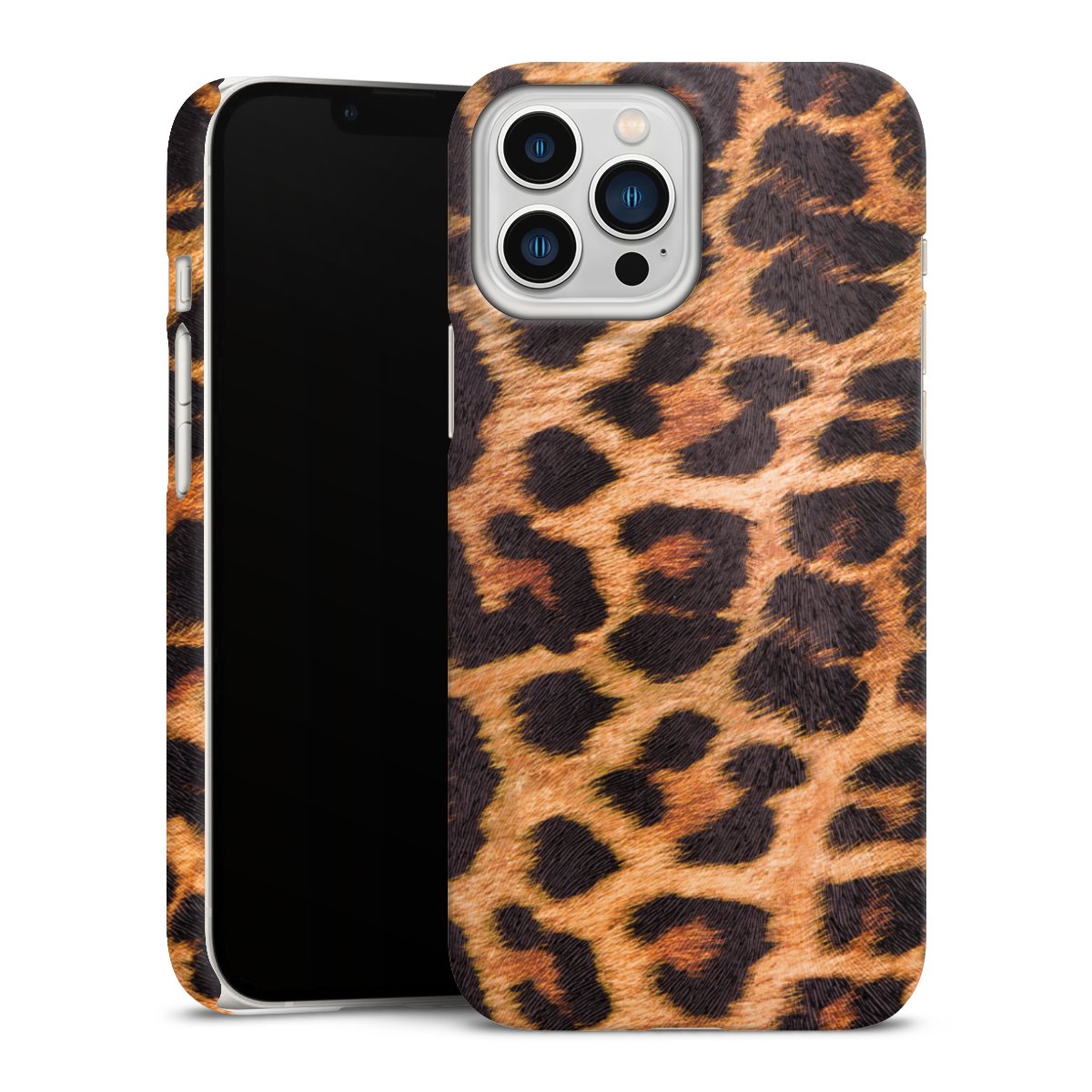 iPhone 13 Pro Max Handy Premium Case Smartphone Handyhülle Schutzhülle matt Animal Print Leopard Fur Premium Case