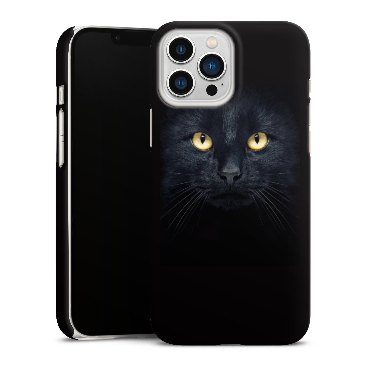 iPhone 13 Pro Max Handy Premium Case Smartphone Handyhülle Schutzhülle matt Eye Cat Black Premium Case