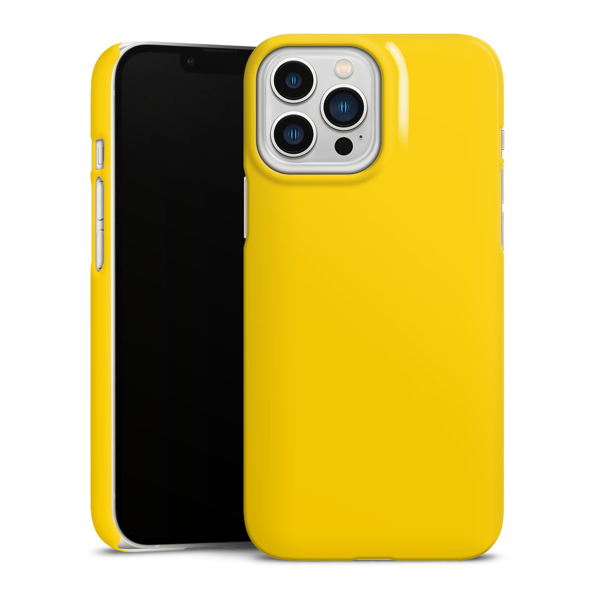 iPhone 13 Pro Max Handy Premium Case Smartphone Handyhülle Schutzhülle glänzend Yellow Unicoloured Colour Premium Case