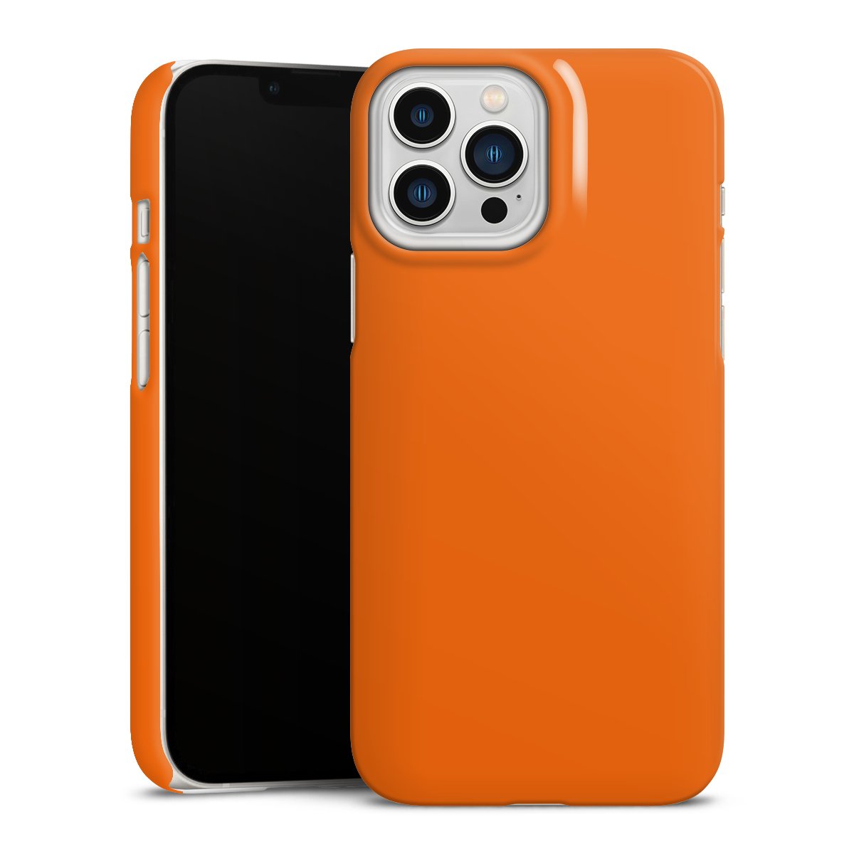 iPhone 13 Pro Max Handy Premium Case Smartphone Handyhülle Schutzhülle glänzend Orange Colour Unicoloured Premium Case