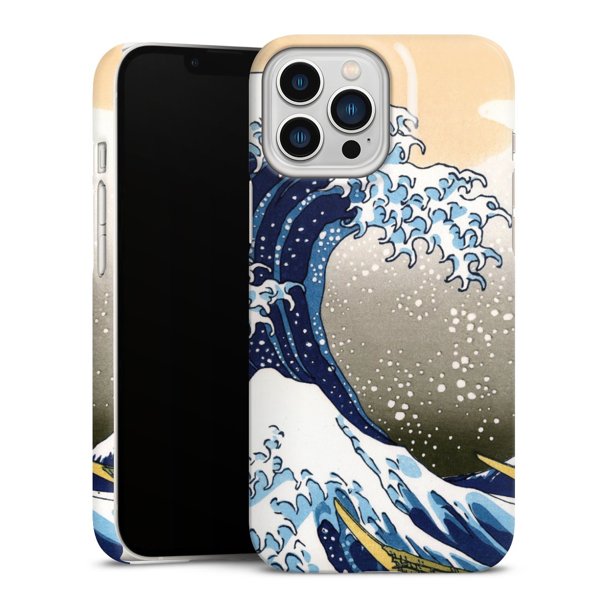 iPhone 13 Pro Max Handy Premium Case Smartphone Handyhülle Schutzhülle glänzend Kunst Katsushika Hokusai Die Große Welle Vor Kanagawa Premium Case