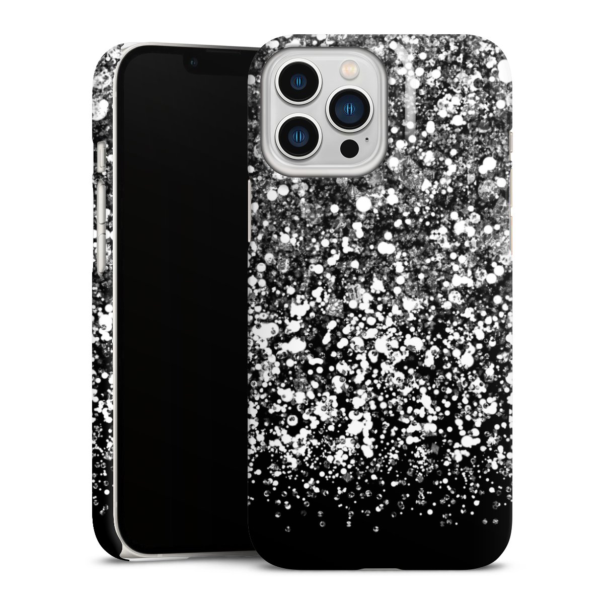 iPhone 13 Pro Max Handy Premium Case Smartphone Handyhülle Schutzhülle glänzend Glitzer Snowflake Muster Premium Case