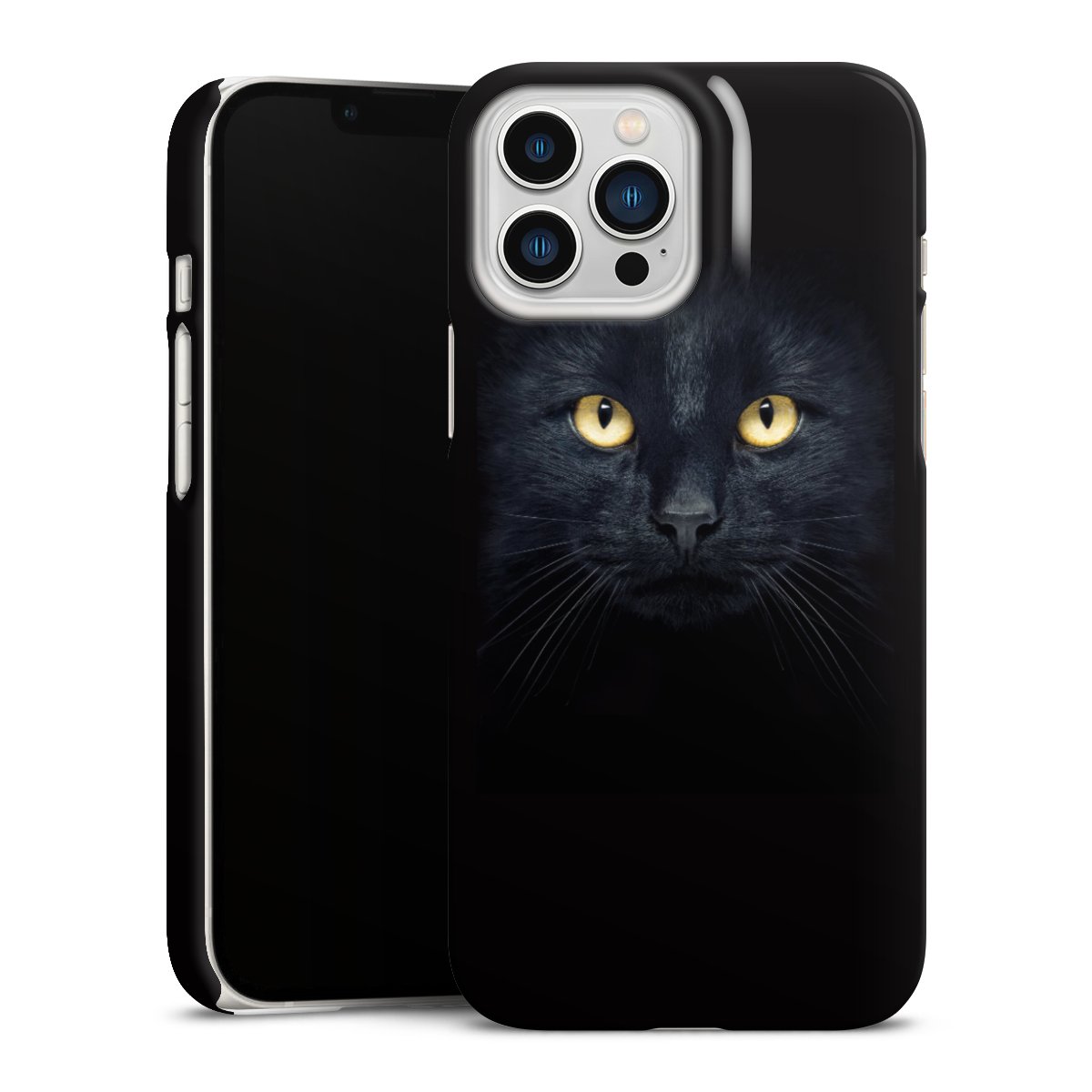 iPhone 13 Pro Max Handy Premium Case Smartphone Handyhülle Schutzhülle glänzend Eye Cat Black Premium Case