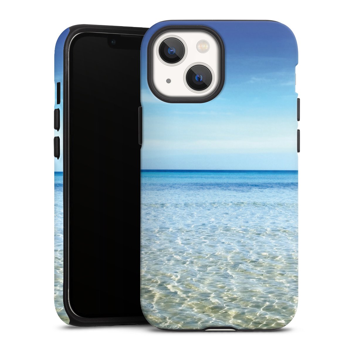 iPhone 13 Mini Handy Panzer Handyhülle robuste Outdoor Hülle Schutzhülle matt Urlaub Sky Ocean Tough Case