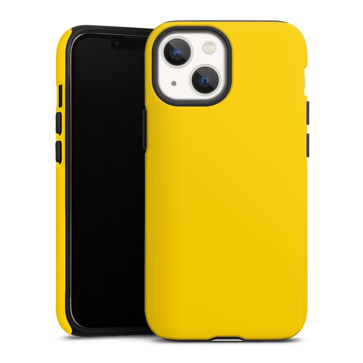 iPhone 13 Mini Handy Panzer Handyhülle robuste Outdoor Hülle Schutzhülle matt Yellow Unicoloured Colour Tough Case