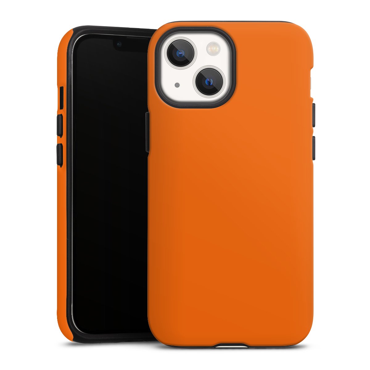 iPhone 13 Mini Handy Panzer Handyhülle robuste Outdoor Hülle Schutzhülle matt Orange Colour Unicoloured Tough Case