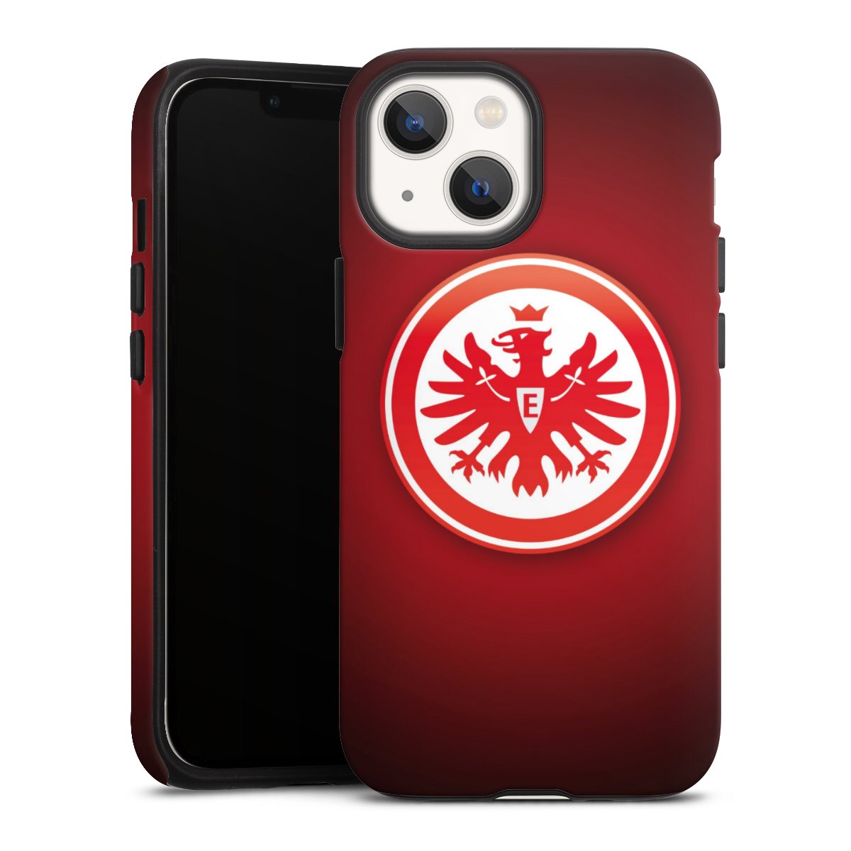 iPhone 13 Mini Handy Panzer Handyhülle robuste Outdoor Hülle Schutzhülle matt Eintracht Frankfurt Official Licensed Product Coat Of Arms Tough Case