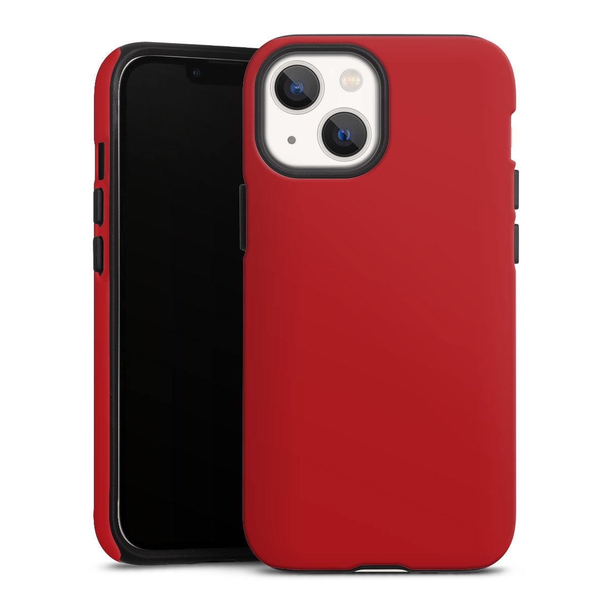 iPhone 13 Mini Handy Panzer Handyhülle robuste Outdoor Hülle Schutzhülle matt Colour Unicoloured Red Tough Case