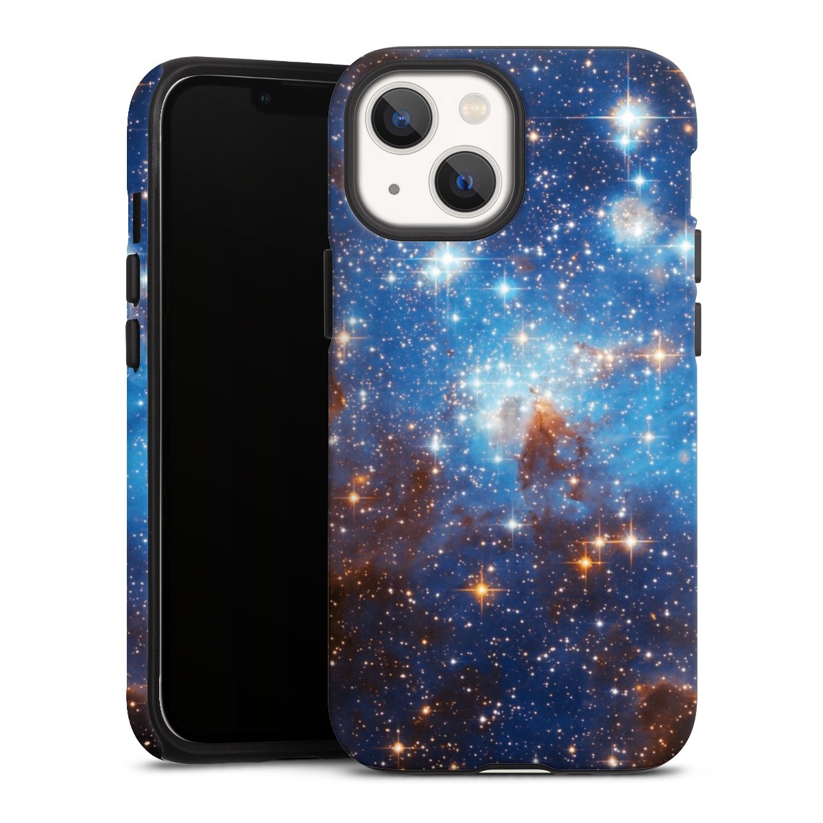 iPhone 13 Mini Handy Panzer Handyhülle robuste Outdoor Hülle Schutzhülle matt Star Weltall Galaxy Tough Case