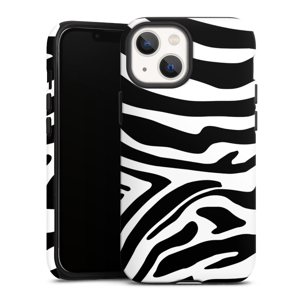 iPhone 13 Mini Handy Panzer Handyhülle robuste Outdoor Hülle Schutzhülle matt Zebra Animal Look Animal Print Tough Case