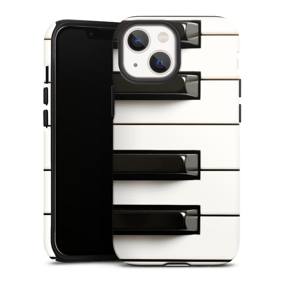 iPhone 13 Mini Handy Panzer Handyhülle robuste Outdoor Hülle Schutzhülle matt Klavier Piano Music Tough Case