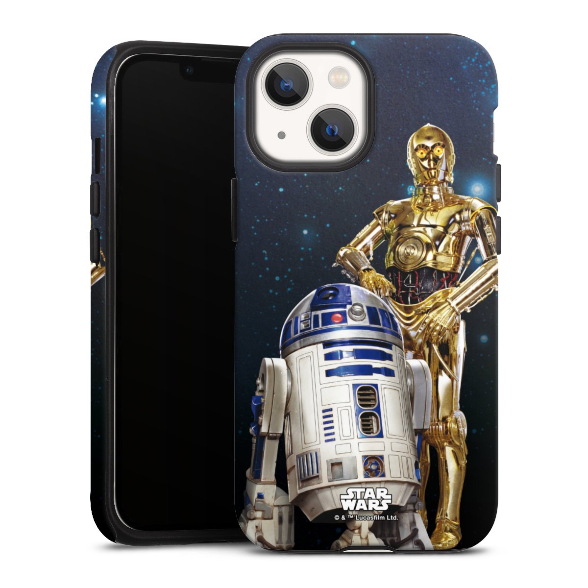 iPhone 13 Mini Handy Panzer Handyhülle robuste Outdoor Hülle Schutzhülle matt Weltall Star Wars R2d2 Tough Case