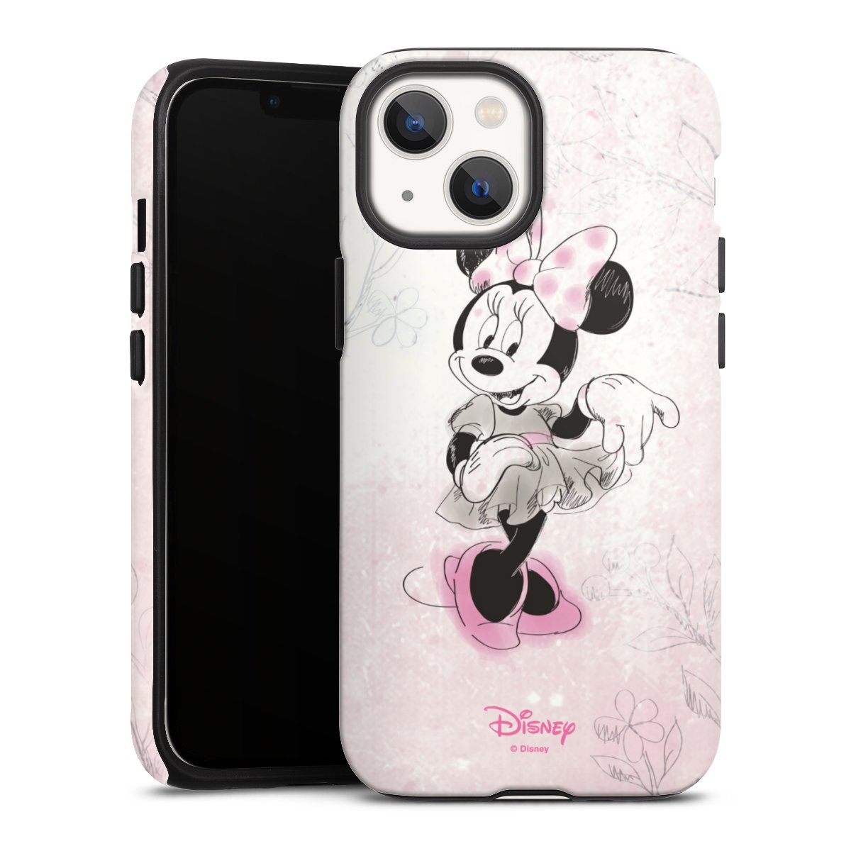 iPhone 13 Mini Handy Panzer Handyhülle robuste Outdoor Hülle Schutzhülle matt Disney Minnie Mouse Vintage Tough Case