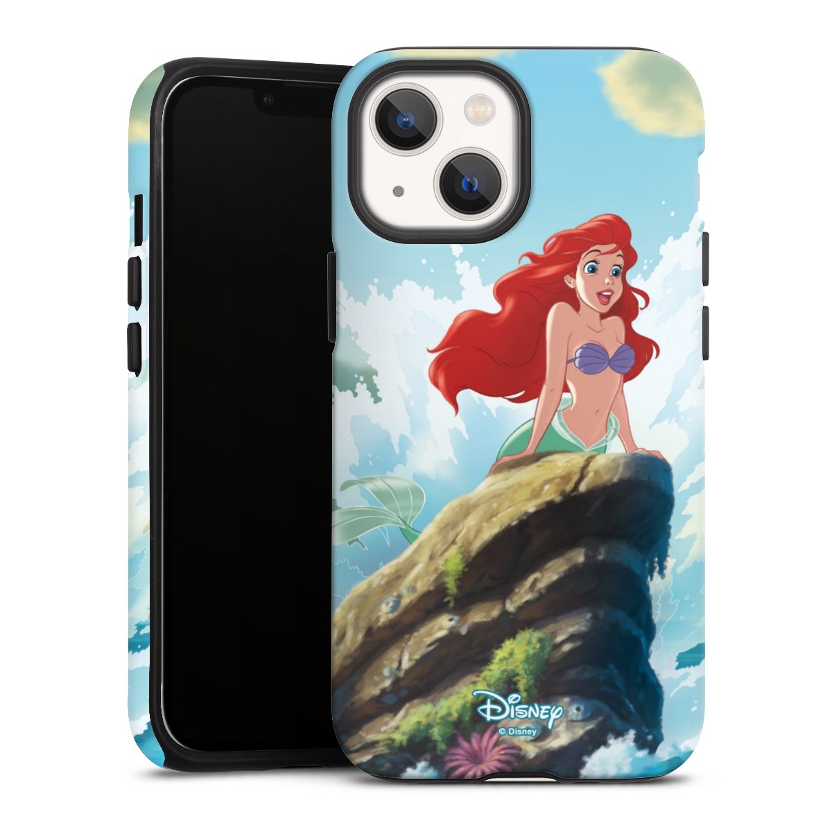 iPhone 13 Mini Handy Panzer Handyhülle robuste Outdoor Hülle Schutzhülle matt Mermaid Arielle Die Meerjungfrau Official Licensed Product Tough Case