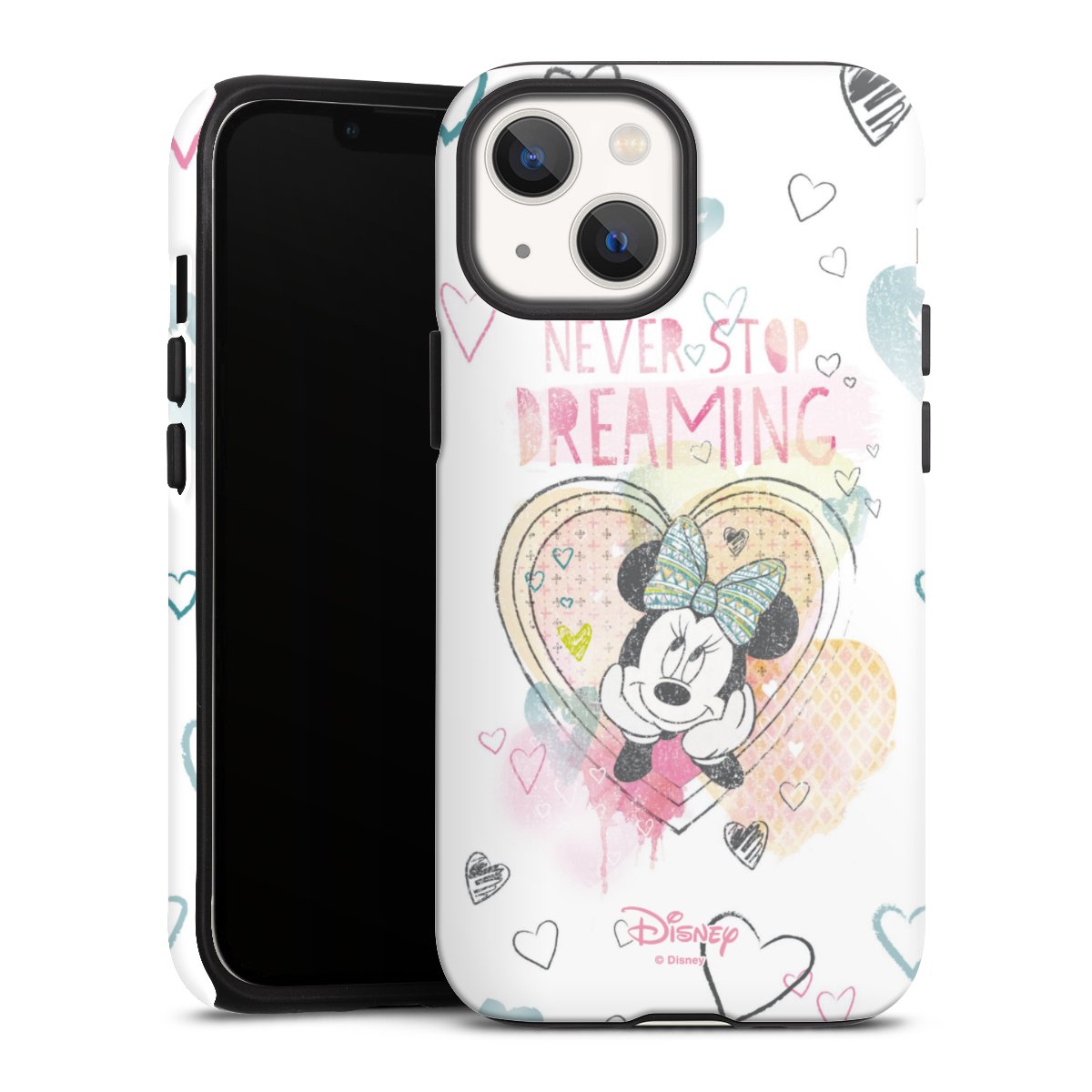 iPhone 13 Mini Handy Panzer Handyhülle robuste Outdoor Hülle Schutzhülle matt Disney Official Licensed Product Minnie Mouse Tough Case