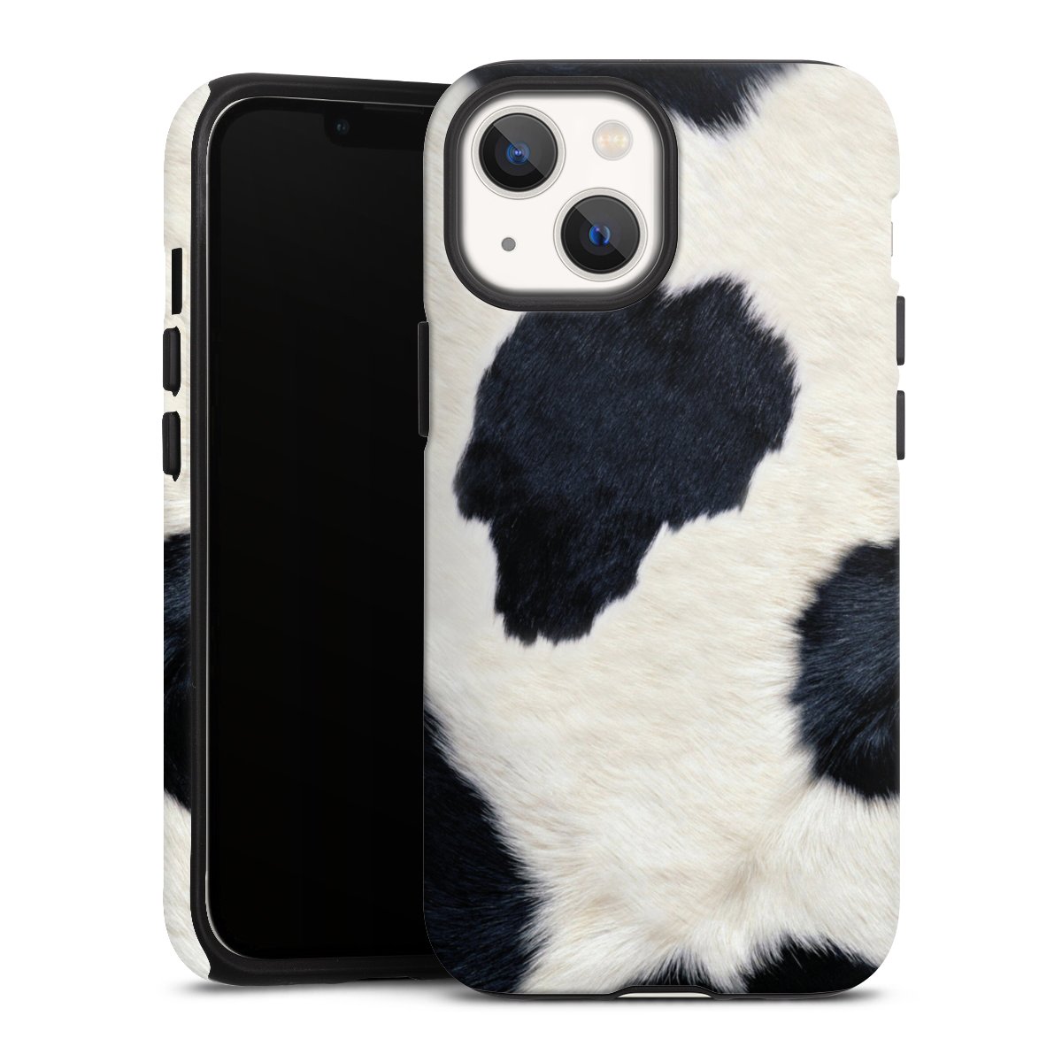 iPhone 13 Mini Handy Panzer Handyhülle robuste Outdoor Hülle Schutzhülle matt Animal Look Animal Print Cow Skin Tough Case