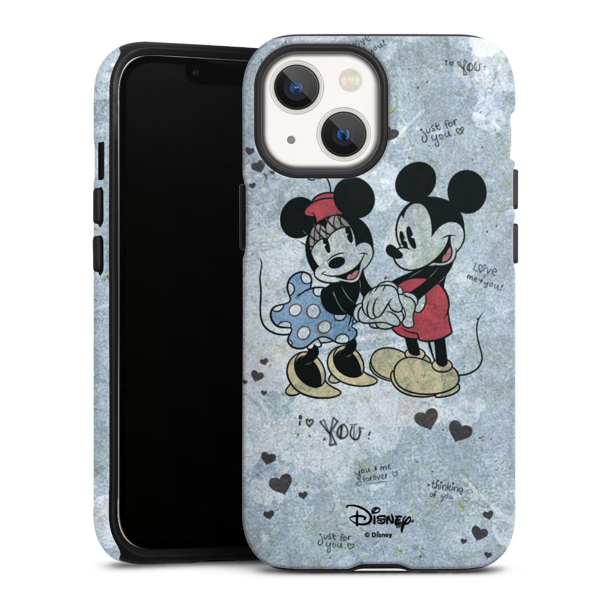 iPhone 13 Mini Handy Panzer Handyhülle robuste Outdoor Hülle Schutzhülle matt Mickey & Minnie Mouse Vintage Disney Tough Case