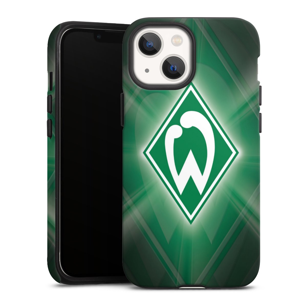 iPhone 13 Mini Handy Panzer Handyhülle robuste Outdoor Hülle Schutzhülle matt Sv Werder Bremen Official Licensed Product Coat Of Arms Tough Case