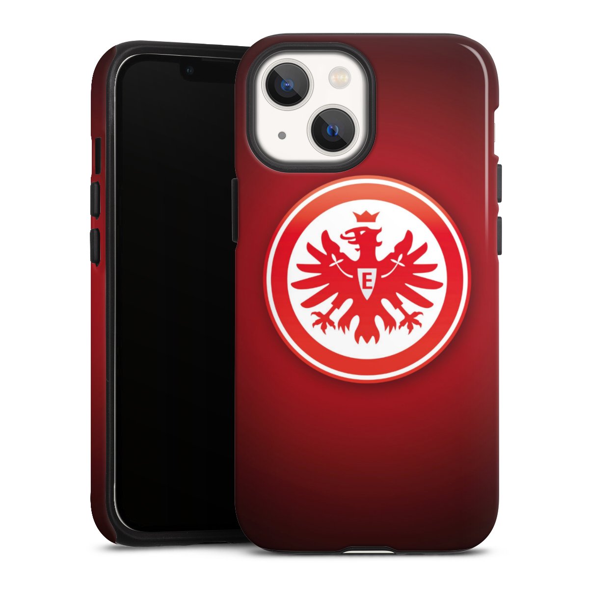 iPhone 13 Mini Handy Panzer Handyhülle robuste Outdoor Hülle Schutzhülle glänzend Eintracht Frankfurt Official Licensed Product Coat Of Arms Tough Case