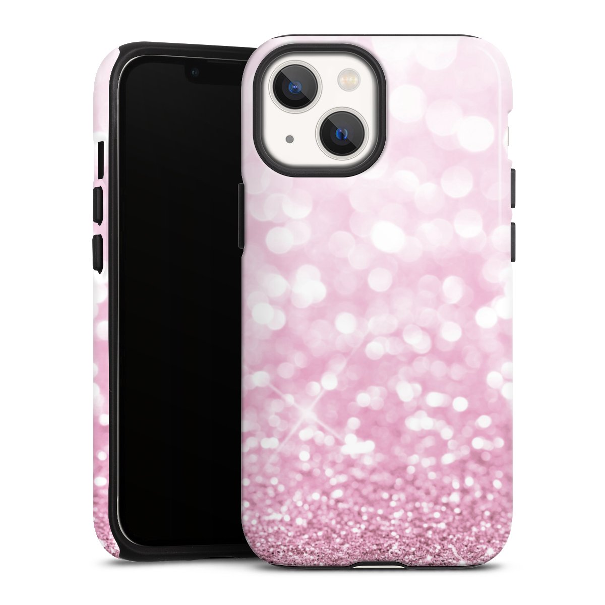 iPhone 13 Mini Handy Panzer Handyhülle robuste Outdoor Hülle Schutzhülle glänzend Glitzer Pink Shine Tough Case