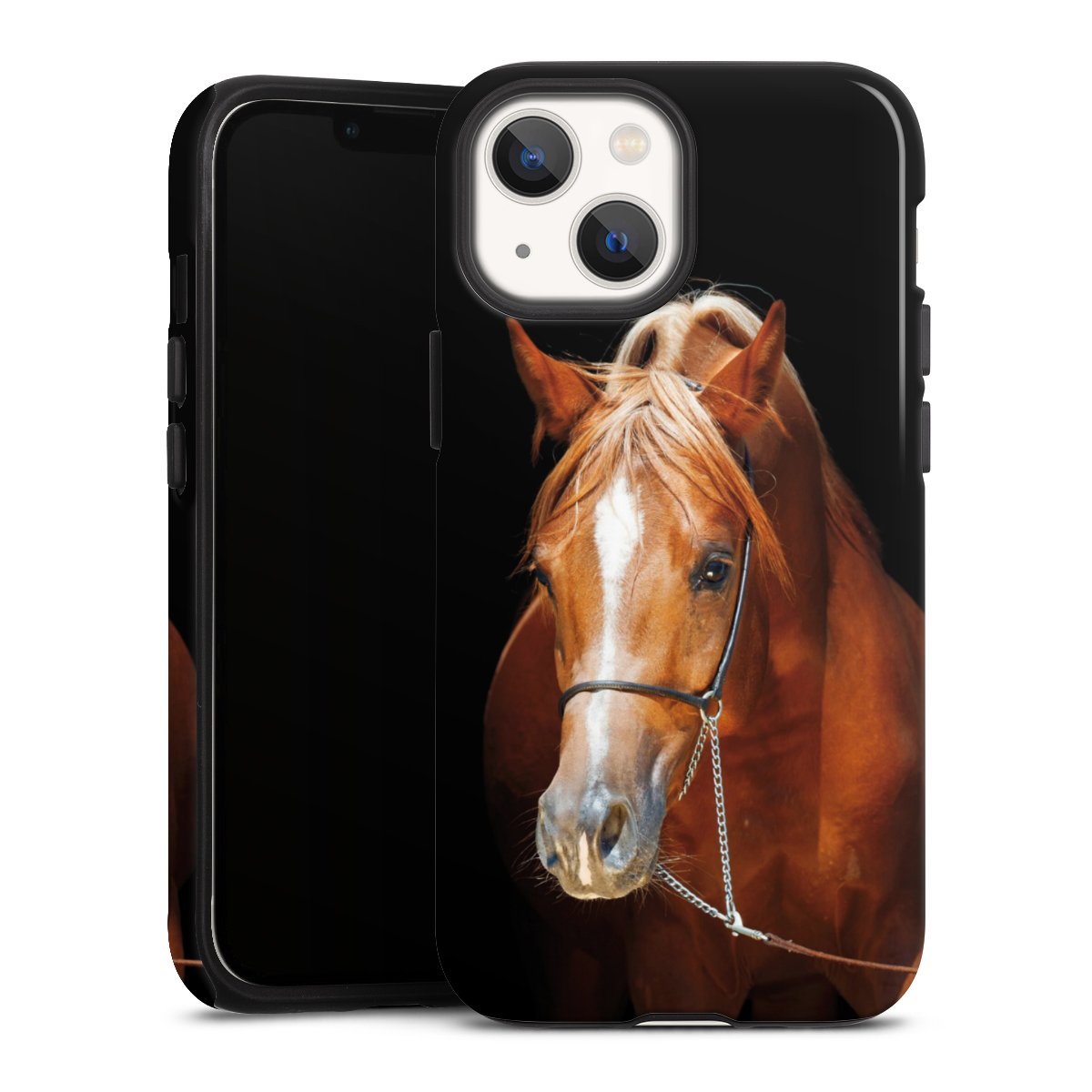 iPhone 13 Mini Handy Panzer Handyhülle robuste Outdoor Hülle Schutzhülle glänzend Mare Horse Hobby Tough Case