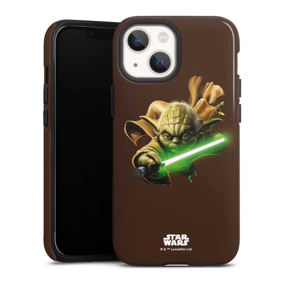 iPhone 13 Mini Handy Panzer Handyhülle robuste Outdoor Hülle Schutzhülle glänzend Yoda Merchandise Star Wars Tough Case