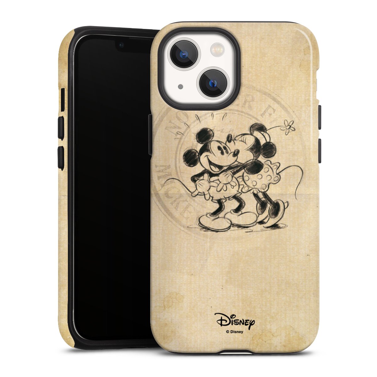 iPhone 13 Mini Handy Panzer Handyhülle robuste Outdoor Hülle Schutzhülle glänzend Mickey Mouse Vintage Minnie Mouse Tough Case