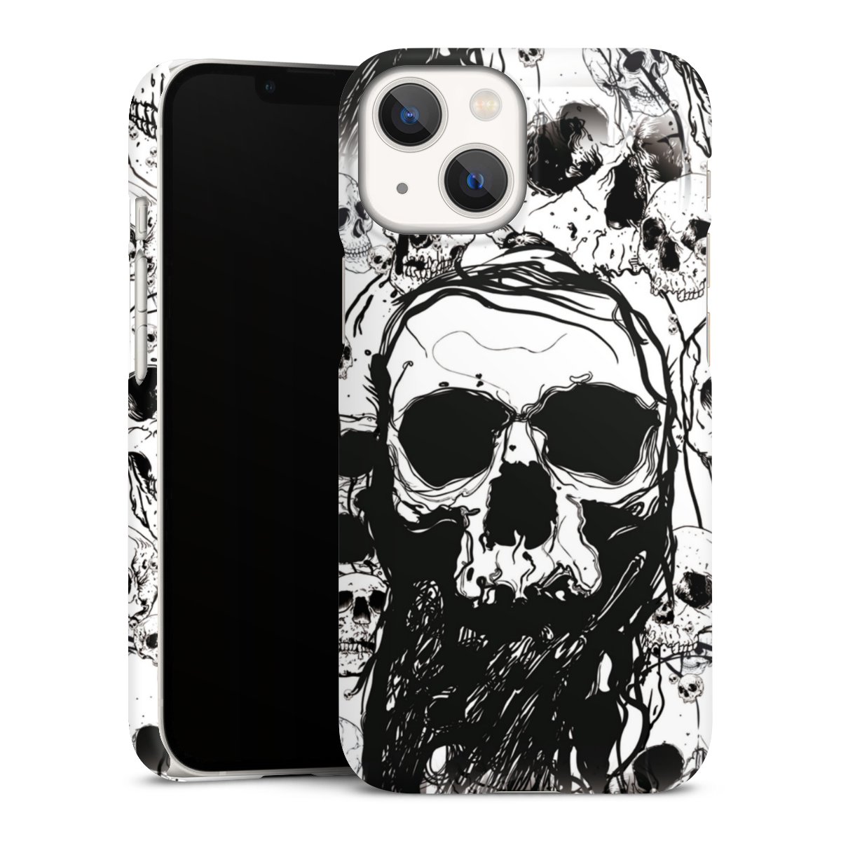 iPhone 13 Mini Handy Premium Case Smartphone Handyhülle Schutzhülle matt Totenkopf Halloween Premium Case