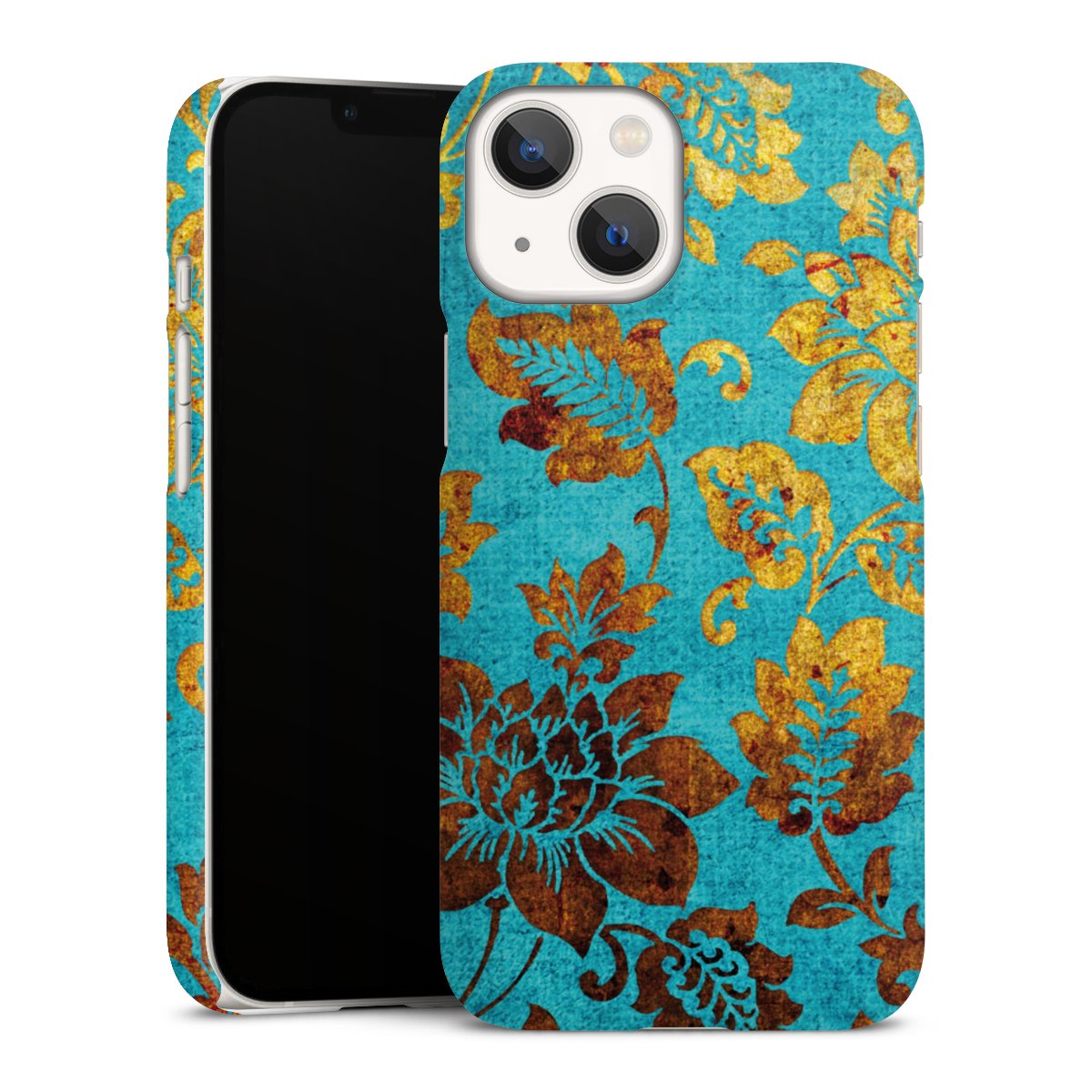 iPhone 13 Mini Handy Premium Case Smartphone Handyhülle Schutzhülle matt Ornament Vintage Flowers Premium Case